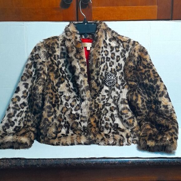 Girls Vera Wang Princess Leopard Coat...Size S...New Condition.. - Picture 1 of 6